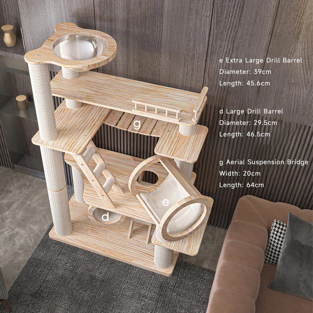 Close-up dimension view of the Knightsbridge cat tree&