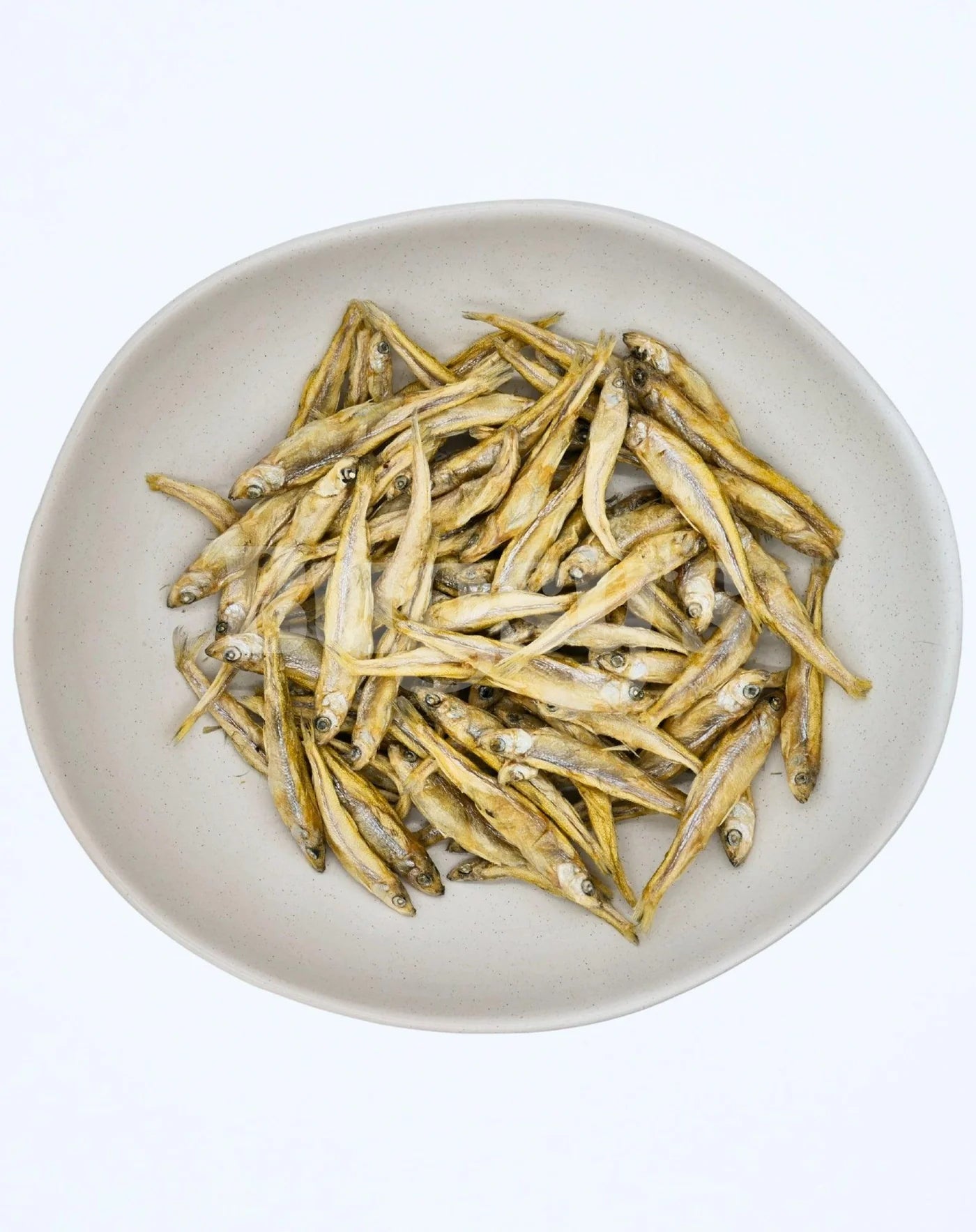 Top-down view of a ceramic bowl filled with Bugsy&