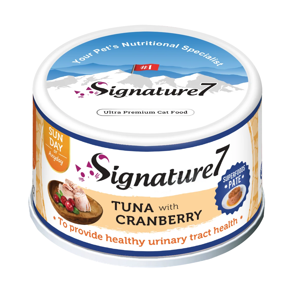 Signature7 Sunday Tuna with Cranberry Superfoods Pâté wet cat food 80g