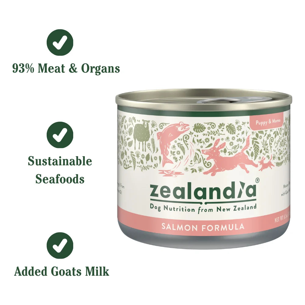 Graphic highlighting key benefits: 93% Meat & Organs, Sustainable Seafoods, and Added Goats Milk, tailored for the nutritional needs of young kittens.