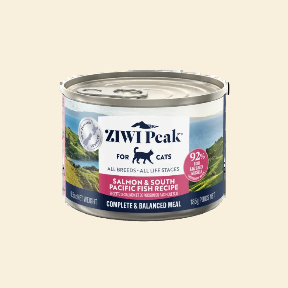 ZIWI Peak Salmon and South Pacific Fish complete wet cat food 185g can
