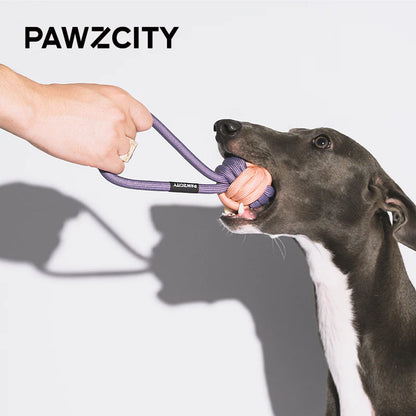 PAWZCITY Interactive Rope Ball With Loop | Interactive Fetch &amp; Tug Toy for Dogs