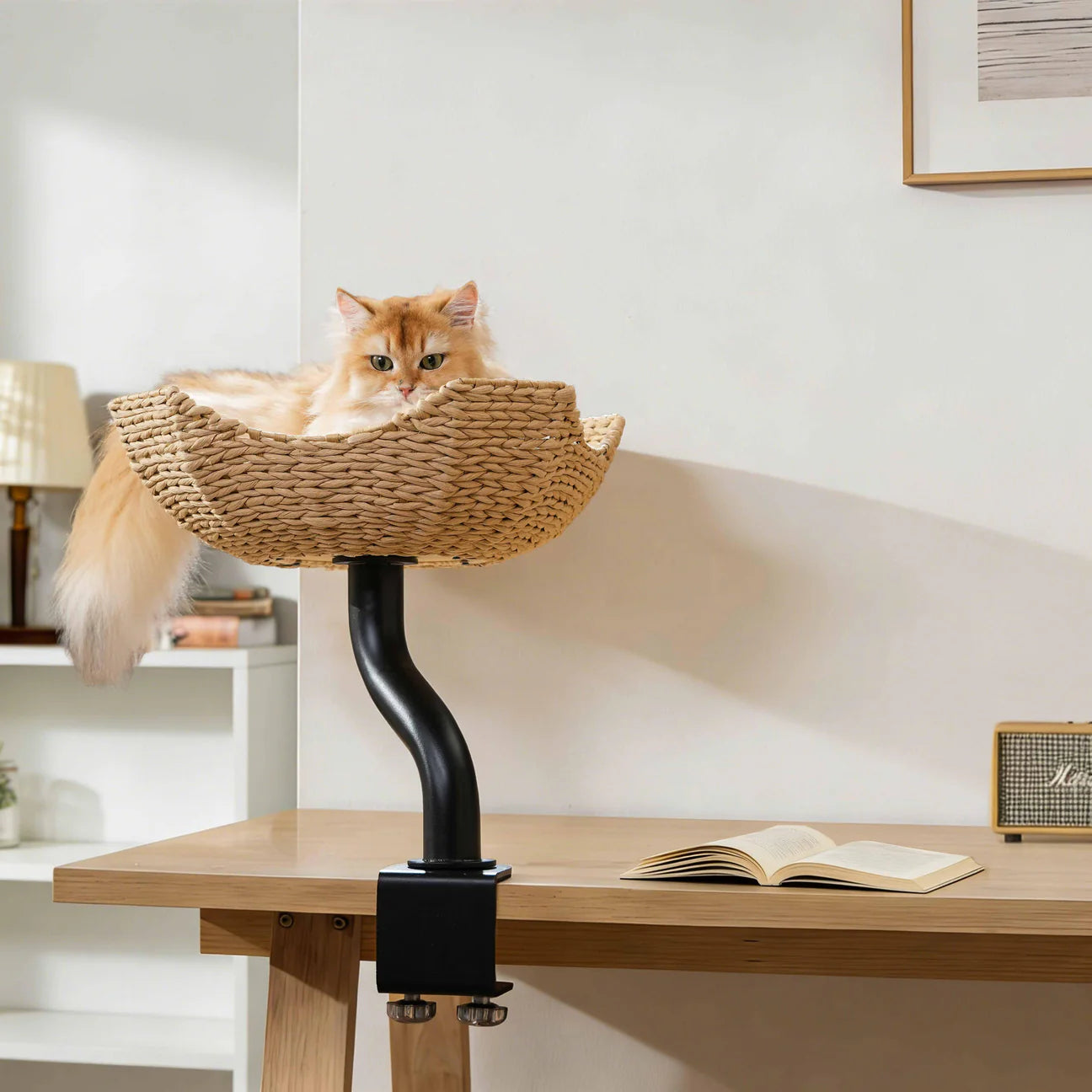 Michu DeskMate Sustainable Desk-Mounted Cat Tree | Space-Saving Perch
