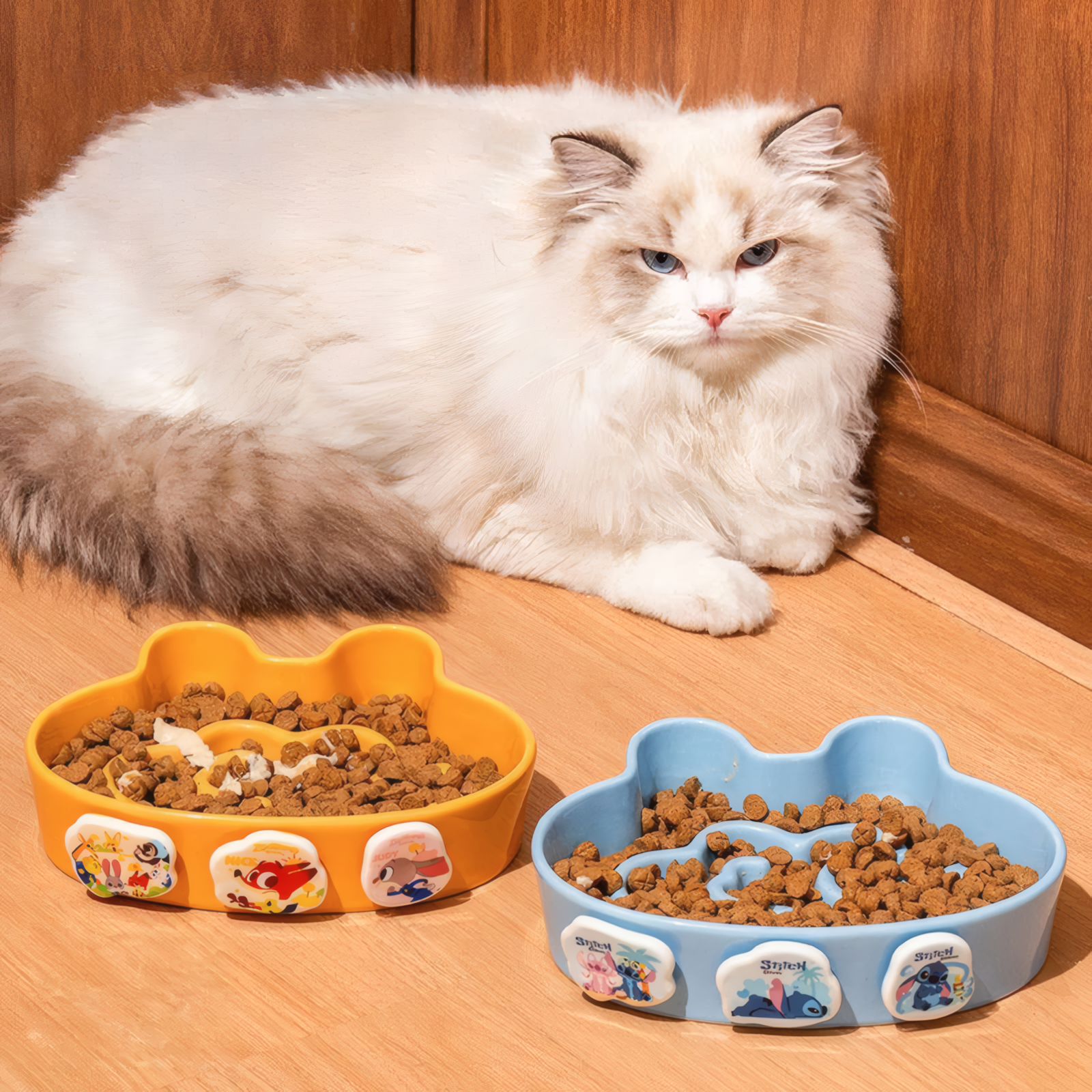Ceramic Slow Feeder Pet Bowl | Anti-Gulping Digestion Aid for Cats &amp; Dogs