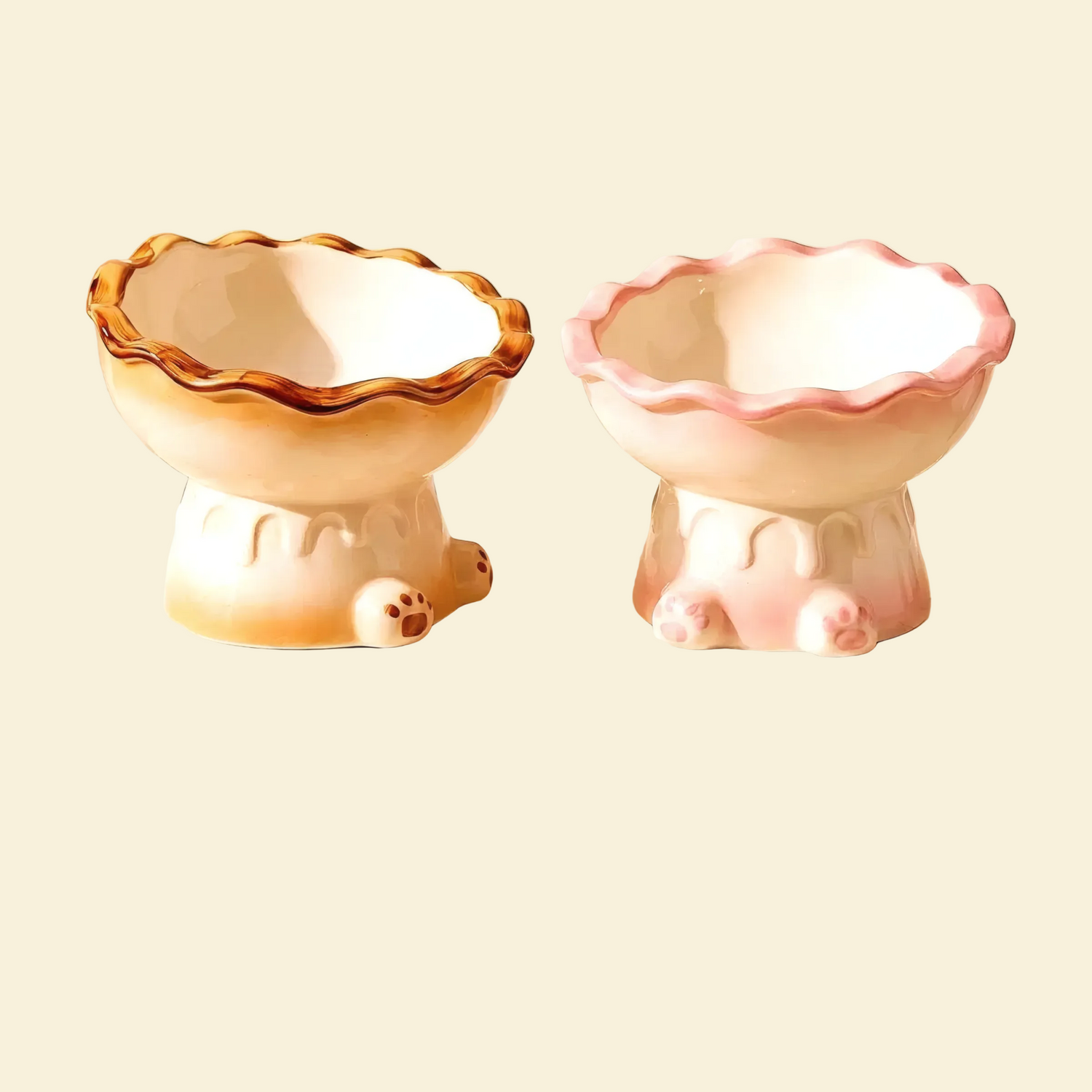 Spill-Proof Ceramic Pet Bowl | Heavy Base, Tilted Design for Neck Relief