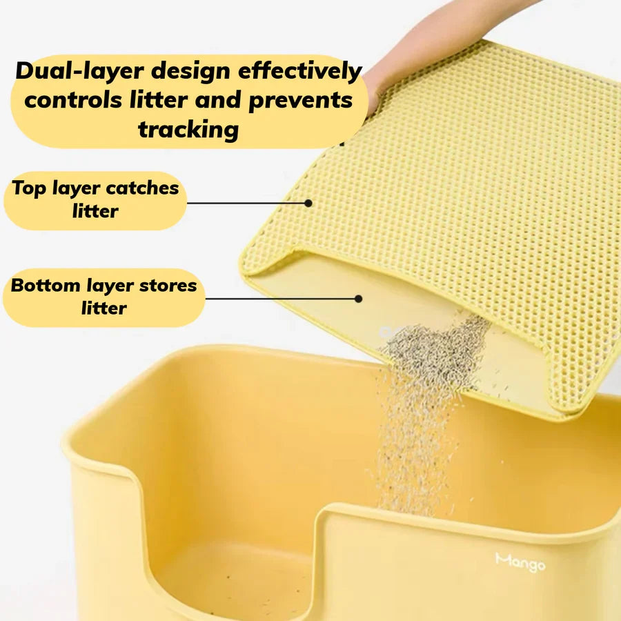 Mango EVA Cat Litter Trapping Mat | Double-Layer Honeycomb Floor Mat