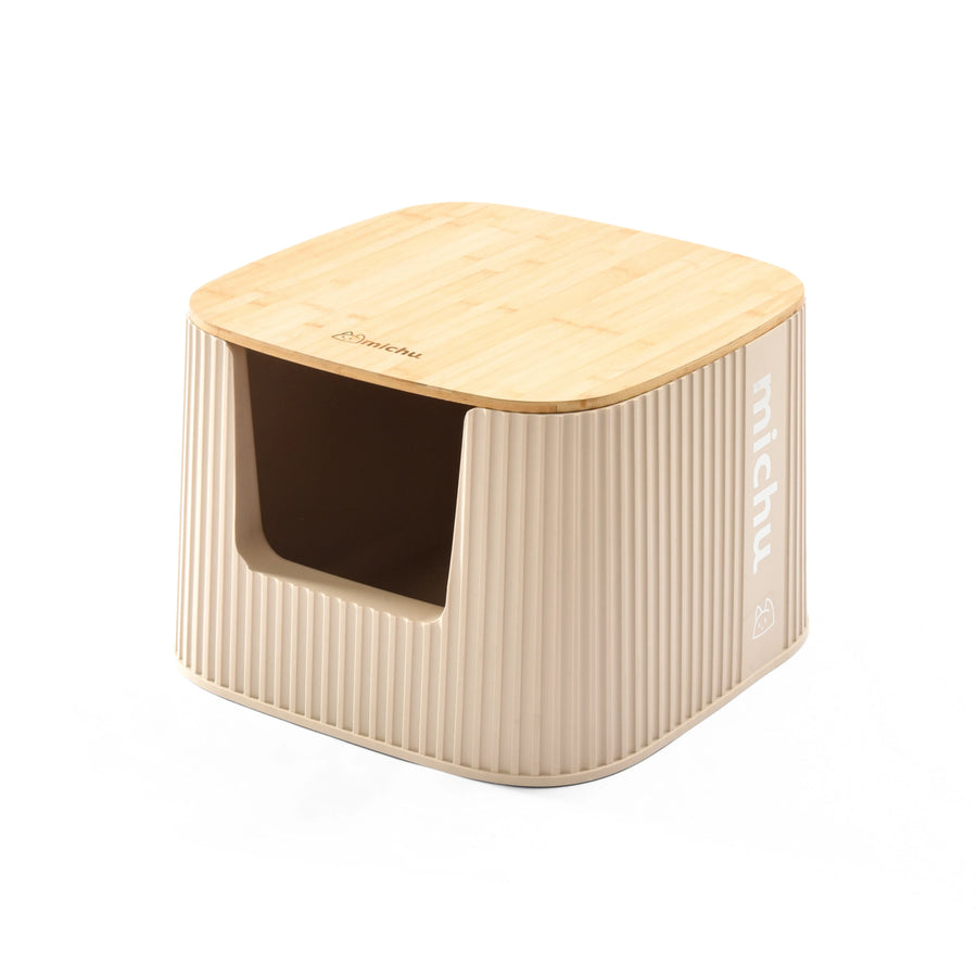 MICHU cat litter box with bamboo lid