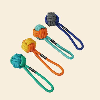 PAWZCITY Interactive Rope Ball With Loop | Interactive Fetch &amp; Tug Toy for Dogs