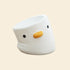 White ceramic chick-shaped bowl on a pure background