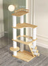 Cat tree with multiple levels and scratching posts in a room setting