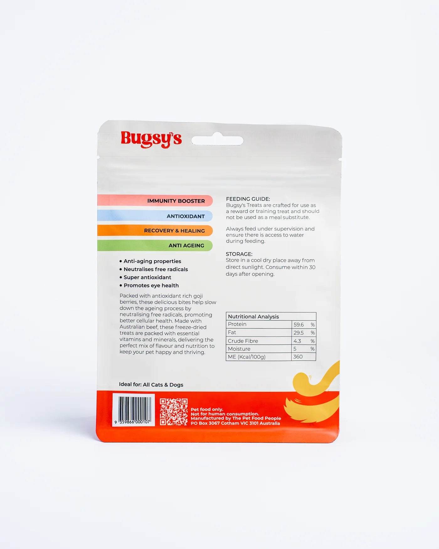 Back label of Bugsy&
