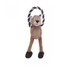Full view of the Brave Lion Corduroy Animal Plush Toy, featuring a black and white cotton rope handle and adorable embroidered face details.