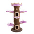 Full view of the Camily Big Tree Cat Tower in purple on a white background.