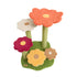 Full view of the Camily Flower Ladder Cat Tree in an orange and yellow gradient theme on a white background.