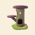 Full view of the Camily Mushroom Cat Tree in vibrant dark-purlple on a white background.