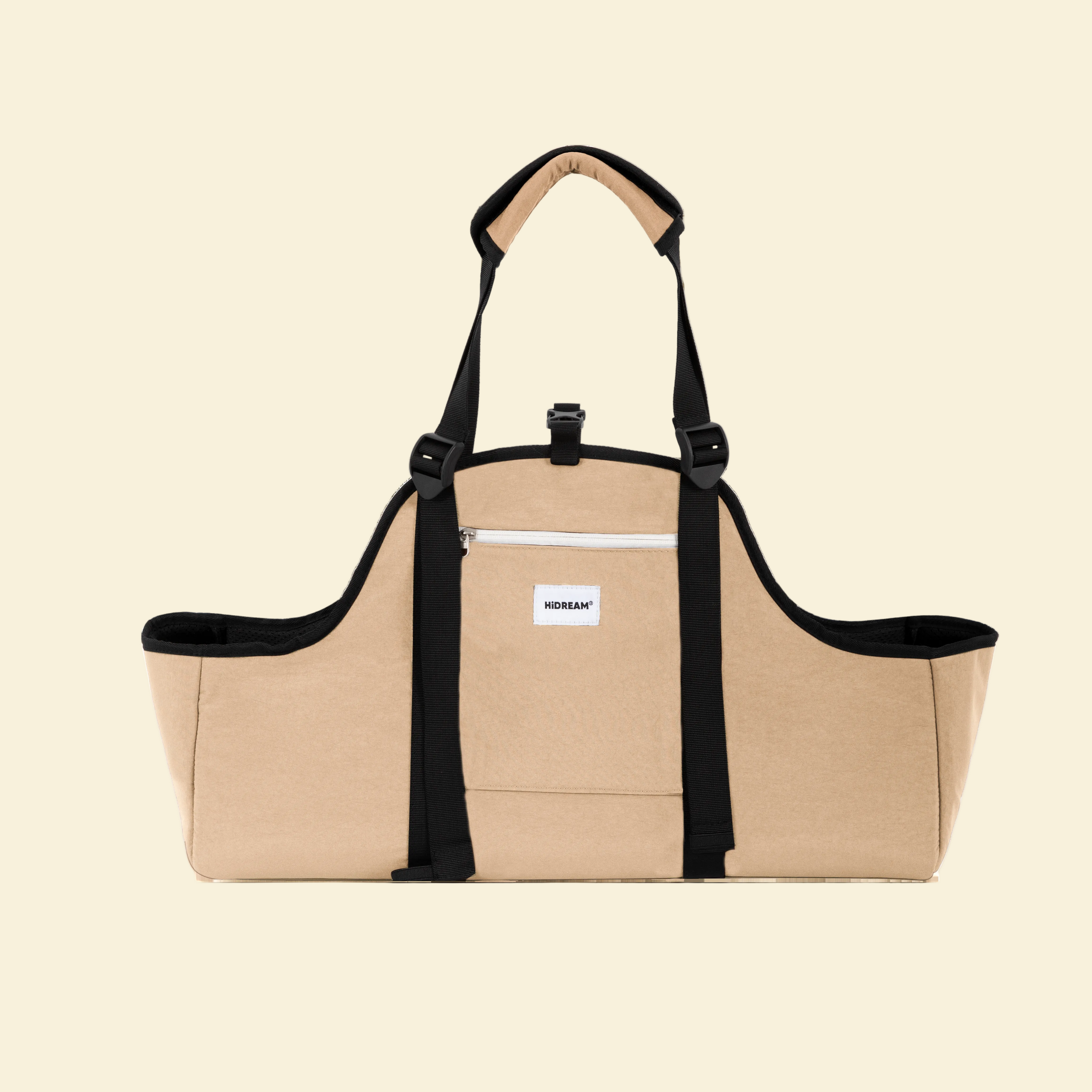 Sausage Dog Carrier Tote with IVDD-conscious spinal care, anti-sag solid base and low entry.
