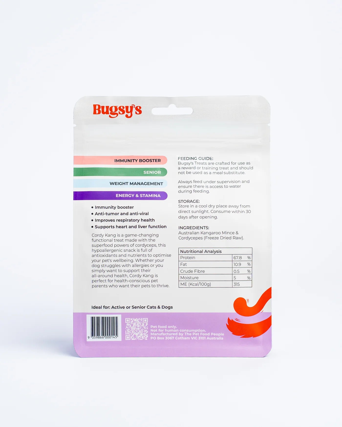 Back label of Bugsy&