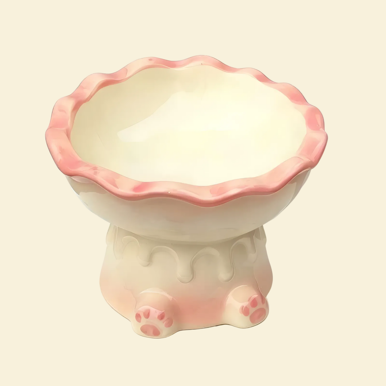 Spill-Proof Ceramic Pet Bowl | Heavy Base, Tilted Design for Neck Relief