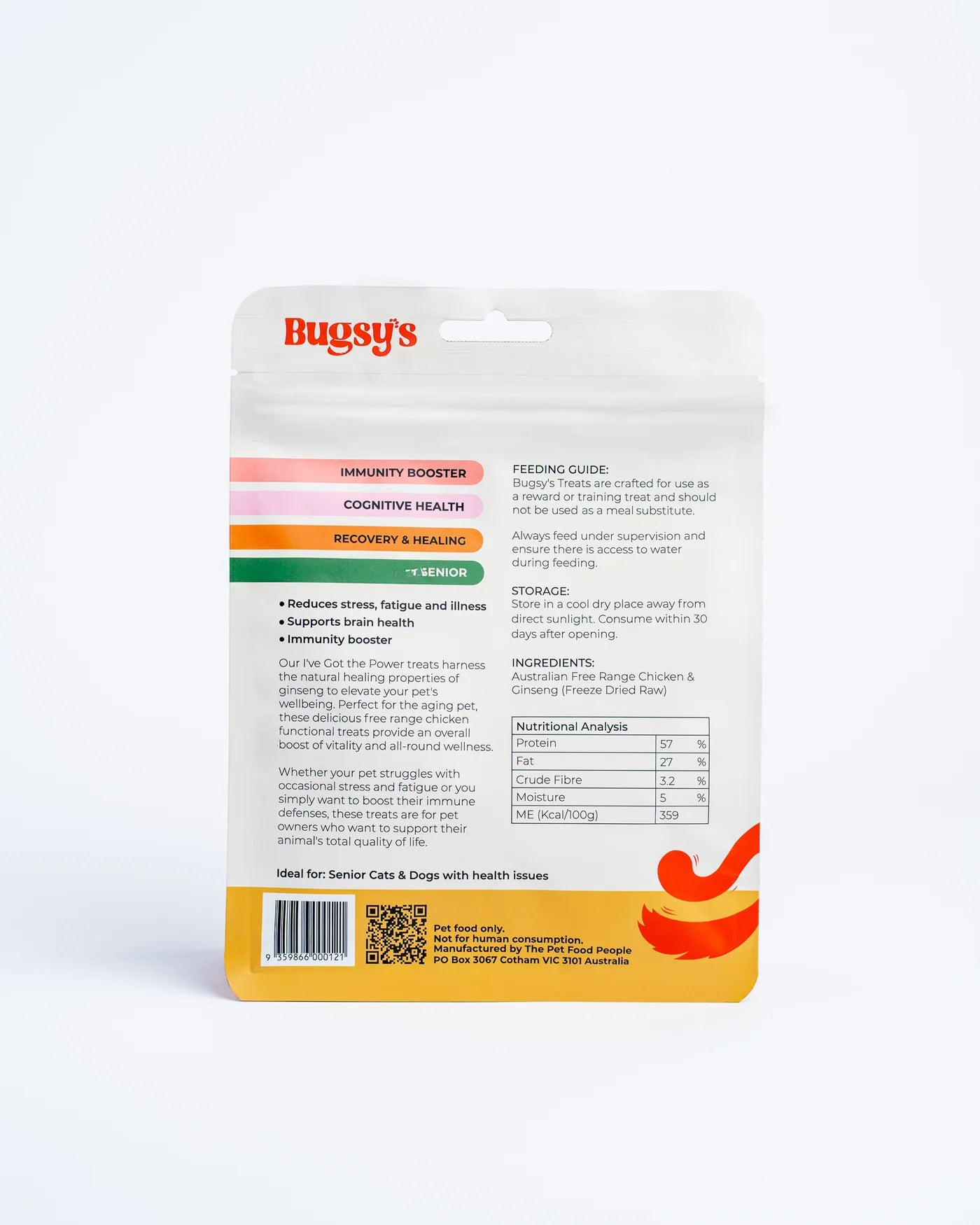 Back label of Bugsy&
