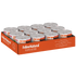 Twelve cans of Feline Natural Chicken and Venison Feast wet cat food in a display tray