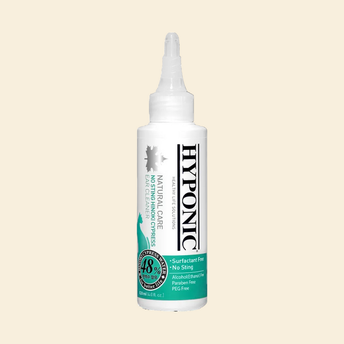 HYPONIC Cat Ear Cleaner for Sensitive Ears – No Sting Hinoki Cypress 120ml