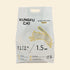Front packaging of the KUNGFU CAT Original Natural Tofu Litter. A 17.5L bag emphasizing 1.5mm ultra-thin, dust-free, flushable, and fast-clumping plant-based pellets.