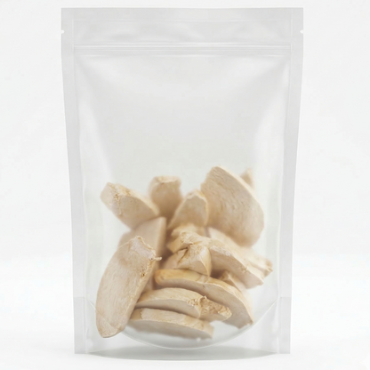 Multiple Freeze-Dried Chicken Breast dog treats in a plastic bag, grain-free and Australian-made lean protein rewards.