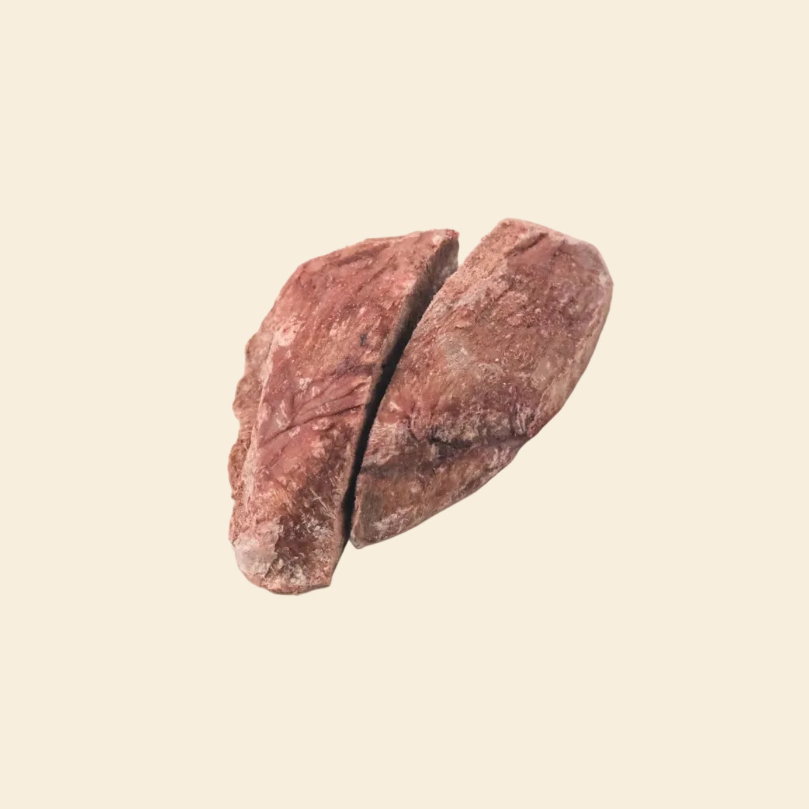 Slices of freeze-dried lamb liver for dogs, a natural superfood rich in Vitamin A and Iron, 100% Australian sourced.