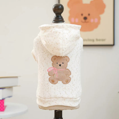 Back view of the dog sweatshirt on a mannequin. Offers the warmth of a favorite blanket with a sweet, nostalgic touch that sparks joy