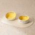 Happy Pets Low-Foot Dining Set in Yellow. Stable, grounded ceramic bowls perfect for kittens, munchkin cats, or enthusiastic eaters