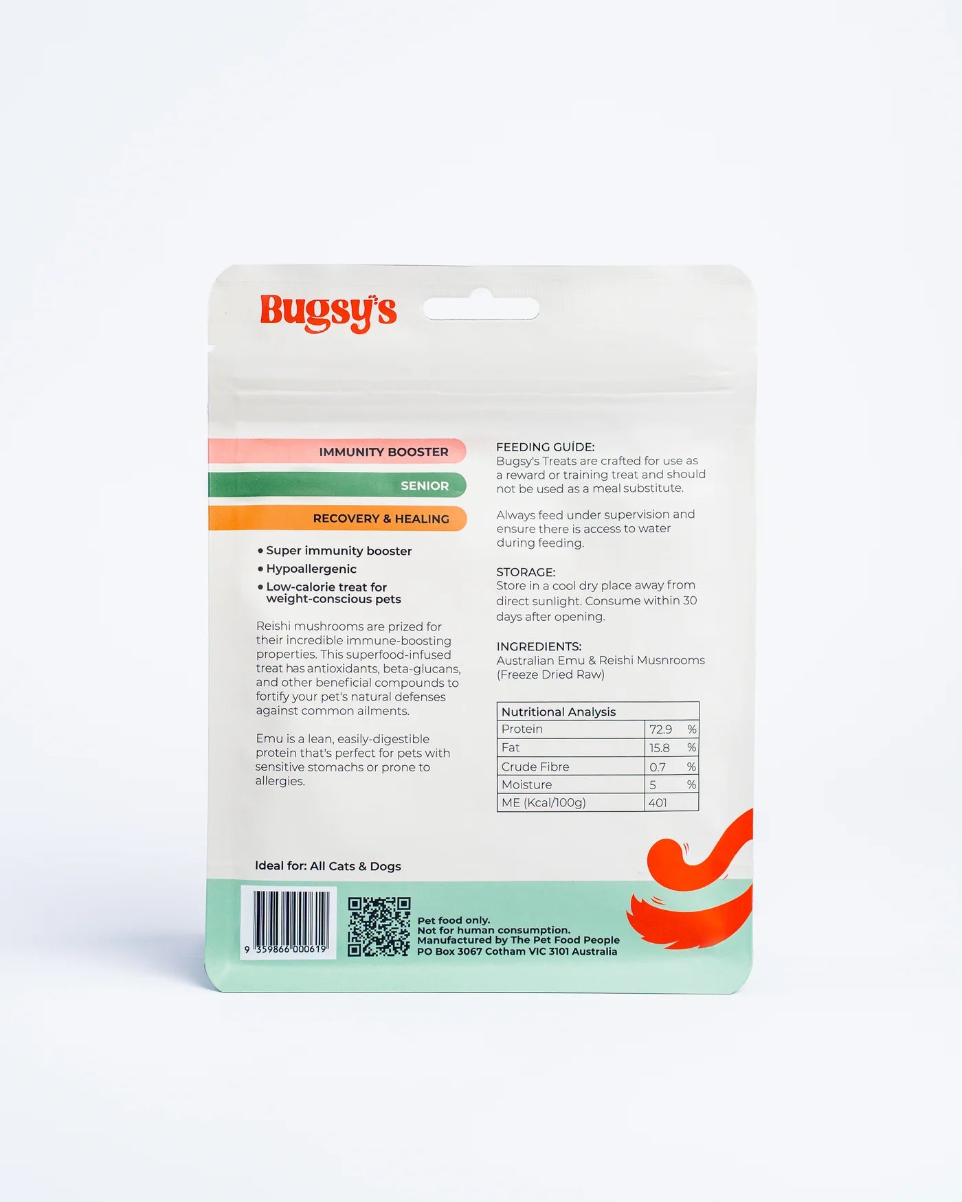 Back label of Bugsy&