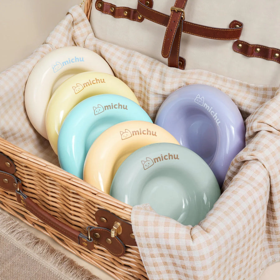 MICHU Bagel cat bowls in six colours
