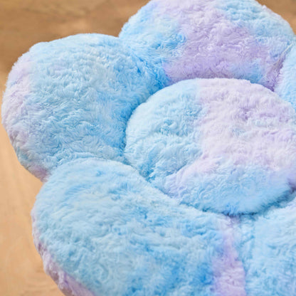 Close-up of the blue purple and pink plush flower perch in the Aurora colour