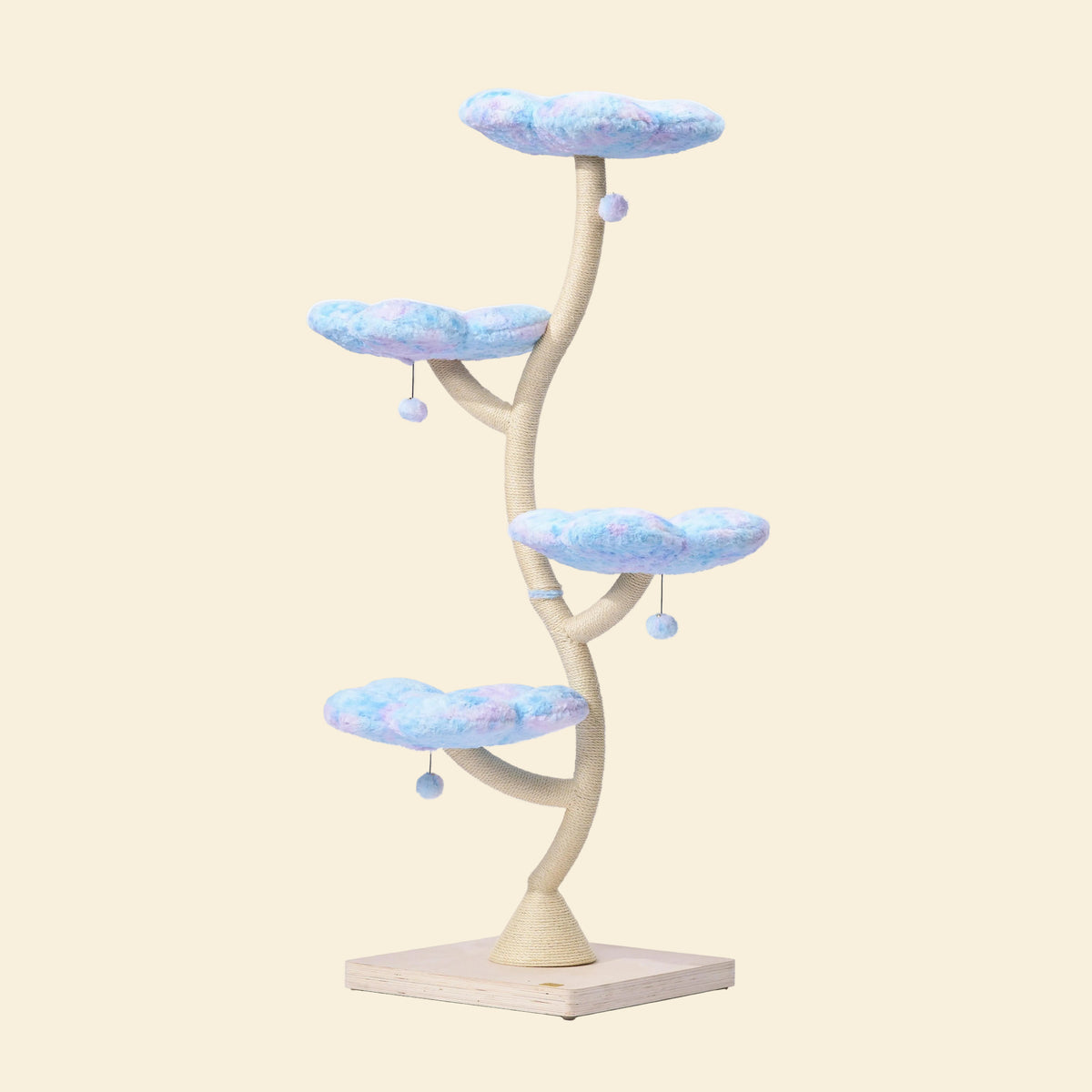 MICHU Fairy Cat Tower Deluxe 175cm in Aurora with four pastel flower perches and sisal scratching posts