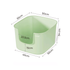 Dimensional diagram of the mint green Mango Cube cat litter pan, showing the spacious interior and low entry step designed for kittens and senior cats.