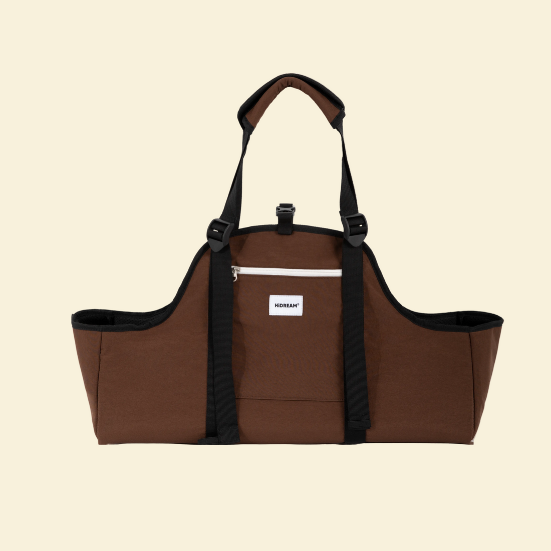 profile view of the empty Nutshell Brown Carrier Bag
