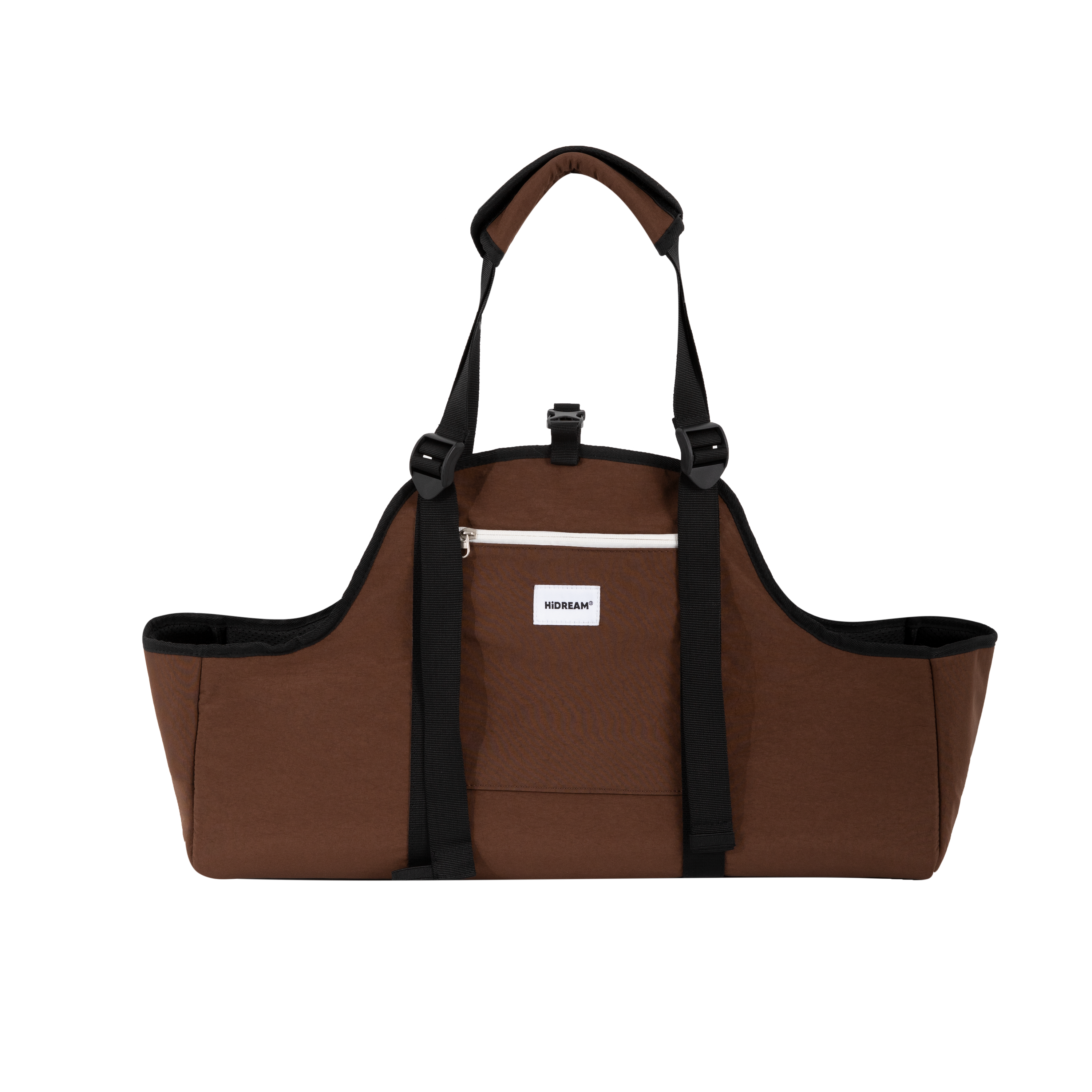profile view of the empty Nutshell Brown Carrier Bag