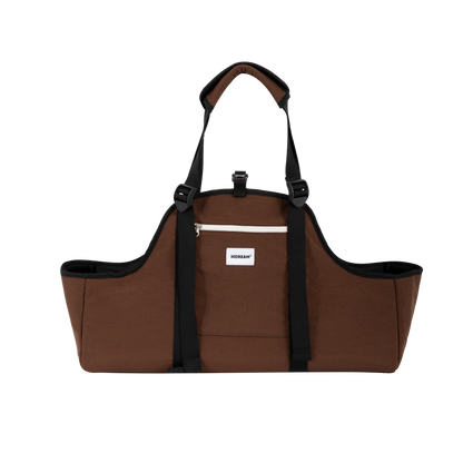 profile view of the empty Nutshell Brown Carrier Bag