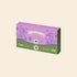 A purple and green 12-pack box of OPET Yum Creamies lickable cat treats in Duck & Berries flavor, featuring a vintage illustration of a duck and fresh berries.