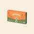 An orange and green 12-pack box of OPET Yum Creamies lickable cat treats in Rabbit & Pumpkin flavor, featuring vintage illustrations of a rabbit and pumpkins.