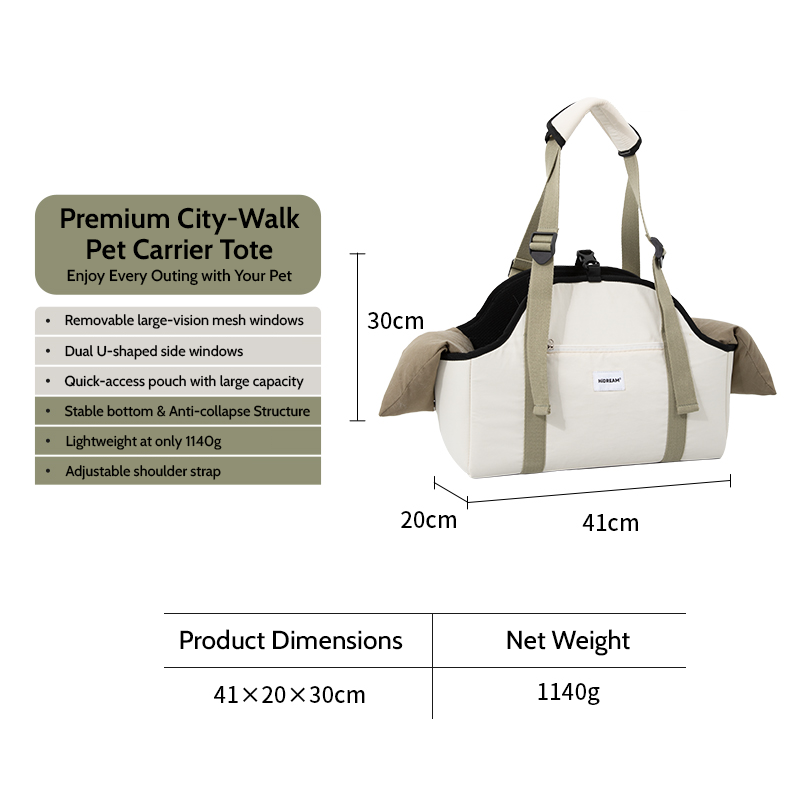 Premium City-Walk Pet Carrier Tote | Escape-Proof Shoulder Bag for Cats &amp; Small Dogs Up to 6.4kg