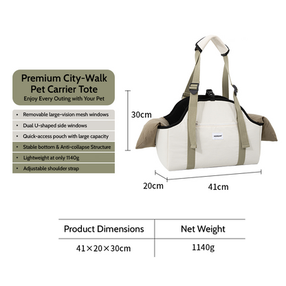 Premium City-Walk Pet Carrier Tote | Escape-Proof Shoulder Bag for Cats &amp; Small Dogs Up to 6.4kg