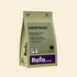 Front of the RAFA freeze-dried lamb heart pet treats olive green pouch. The packaging highlights "Human Grade", "100% yummo lamb heart", and "No fridge, no fuss, no worries".
