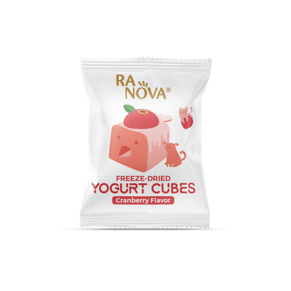 Individual RANOVA Cranberry Flavour Freeze-Dried Yogurt Cubes sachet for dogs and cats