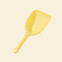 The Premium Round-Hole Cat Litter Scoop in Soft Yellow on a white background, showing the precision-spaced round holes optimized for sifting cassava and pellet litters.
