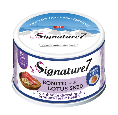 Signature7 Friday Bonito with Lotus Seed Superfoods Pâté wet cat food 80g