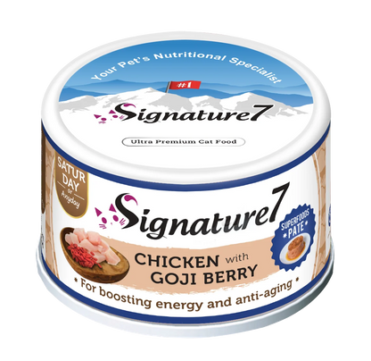 Signature7 Saturday Chicken with Goji Berry Superfoods Pâté wet cat food 80g