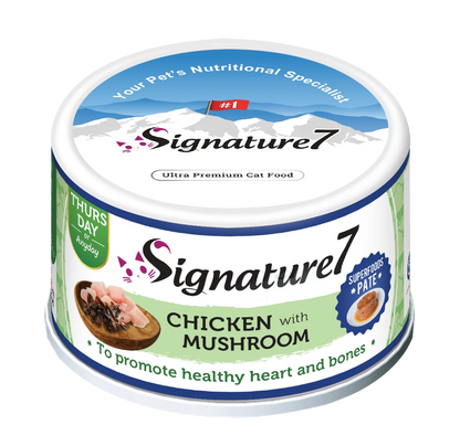 Signature7 Thursday Chicken with Mushroom Superfoods Pâté wet cat food 80g