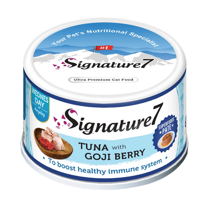 Signature7 Wednesday Tuna with Goji Berry Superfoods Pâté wet cat food 80g