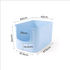 Sizing details of the sky blue Mango cat litter pan, showing the low 14.4cm entry threshold perfect for kittens and senior cats.